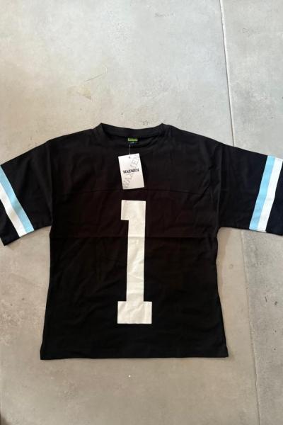 1 YAZILI ERKEK TİŞÖRT Siyah