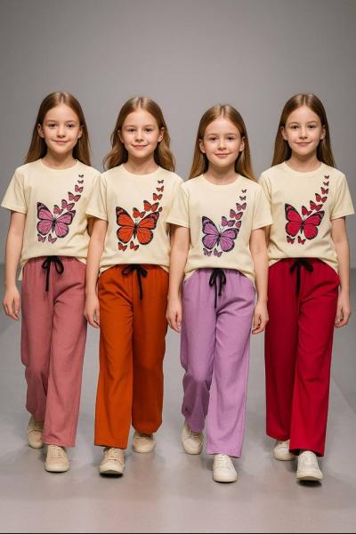 ORTASI BÜYÜK ETRAFI UÇAN KELEBEKLİ ALT KETEN İSPANYOL TAKIM  Kiremit