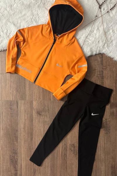 DALGIÇ KUMAŞ TAYTLI CROP TAKIM  Turuncu