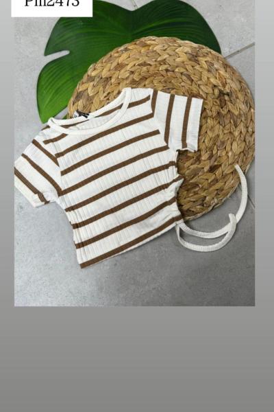 TEK YANDAN BAĞLAMALI CROP  Kahverengi