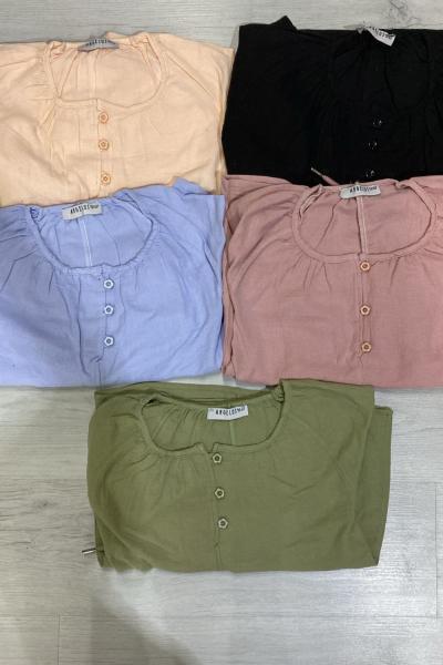 3 DÜĞMELİ GENİŞ YAKALI KETEN KIZ TAKIM  Beyaz