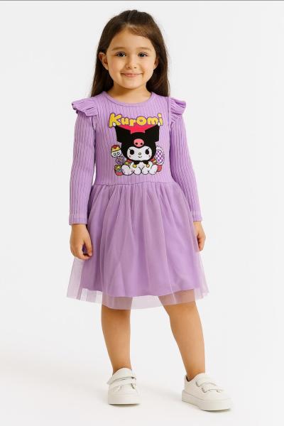 KUROMİ TÜL KIZ ELBİSE Lila