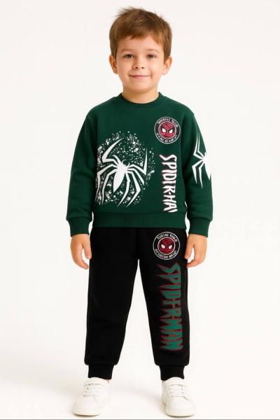 3 IP ŞARDONLU SPİDERMAN ERKEK TAKIM  Yeşil