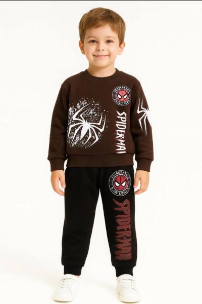 3 IP ŞARDONLU SPİDERMAN ERKEK TAKIM  Kahverengi