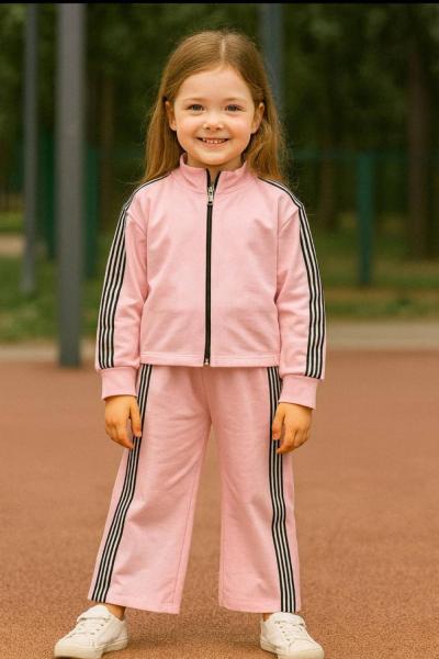 2 İP FERMUARLI FLOTA CEP DETAYLI KIZ TAKIM Pudra