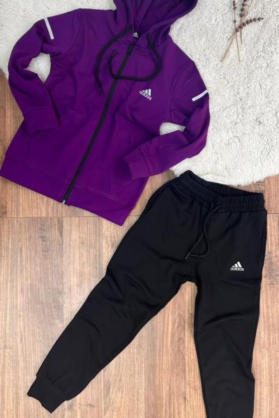 ADİDAS DALGIÇ KUMAŞ İKİLİ UNİSEX TAKIM Mor