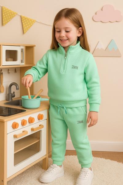 ZAR4 YARIM FERMUAR KIZ TAKIM Mint Yeşili