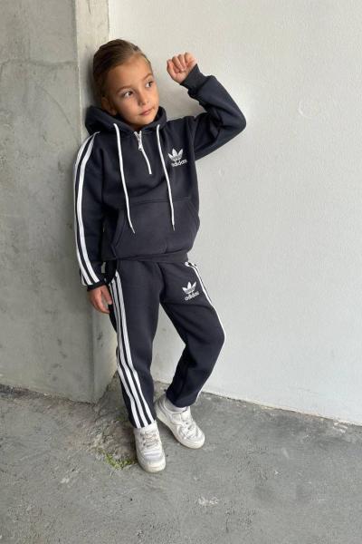 AD 3 İP ŞARDONLU GARSON BOY EŞOFMAN TAKIMI Siyah