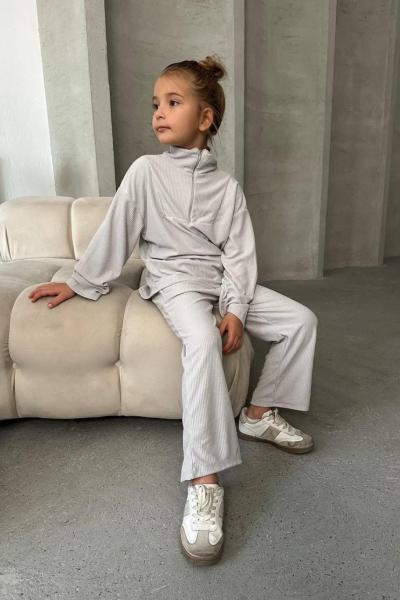 FİTİLLİ HAVLU KUMAŞ EŞOFMAN TAKIMI Gri