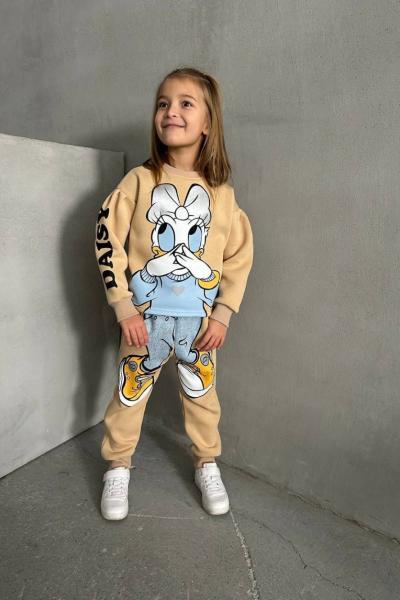 DAİSY TARZ A KALİTE HAFİF BALON KOL KIZ TAKIM Bej