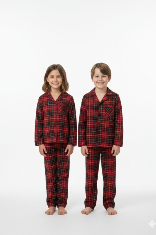 EKOSELİ SÜET UNİSEX PİJAMA TAKIMI Bordo