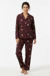 EKOSE AYICIKLI SÜET ANNE PİJAMA TAKIMI  Siyah Bordo