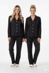PUANLI SÜET ANNE PİJAMA TAKIMI  Siyah