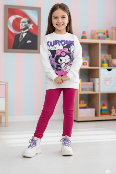 KUROMİ FİTİLLİ İKİ İP KIZ TAKIM Koyu Pembe