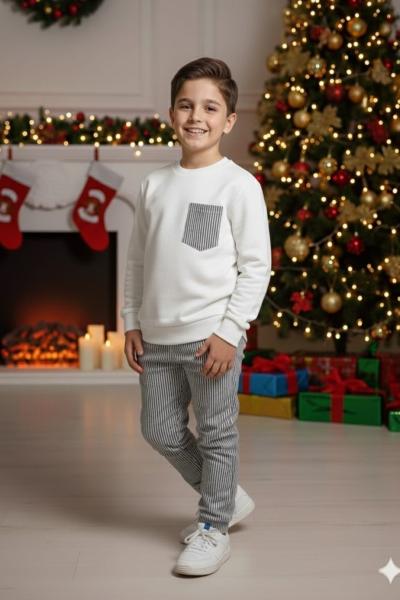 ÜST İKİ İP ALT SU YOLU PAÇA LASTİKLİ TARZ ERKEK TAKIM Siyah