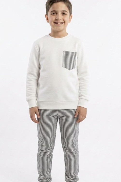 ÜST İKİ İP ALT SU YOLU PAÇA LASTİKLİ TARZ ERKEK TAKIM Siyah