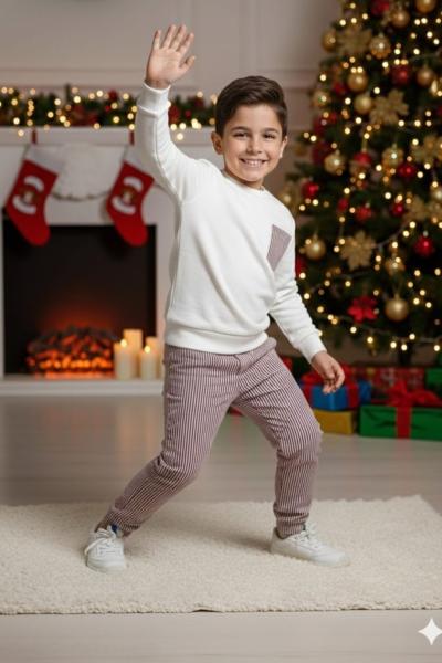 ÜST İKİ İP ALT SU YOLU PAÇA LASTİKLİ TARZ ERKEK TAKIM Kahverengi