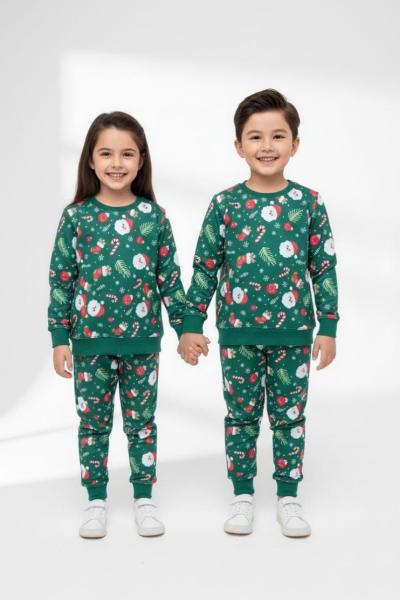 YENİ YIL NOEL BABA UNİSEX EŞOFMAN TAKIMI  Yeşil