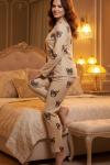 AYICIKLI ANNE SÜET PİJAMA TAKIMI Bej