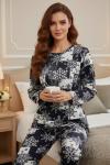 KAR TANELİ YILBAŞINA ÖZEL ANNE PİJAMA TAKIMI Lacivert