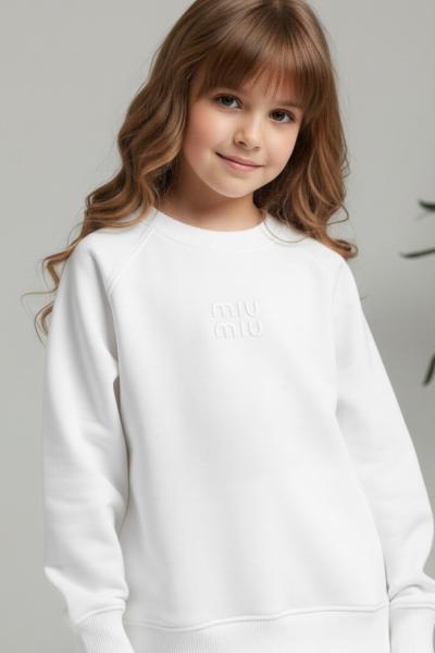 ARA BİYELİ MİU KIZ EŞOFMAN TAKIMI  Beyaz