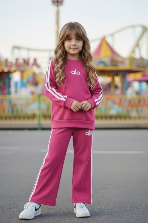 ALO İSPANYOL PAÇA ŞERİTLİ KIZ TAKIM Fuşya