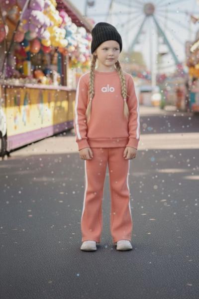 ALO İSPANYOL PAÇA ŞERİTLİ KIZ TAKIM Somon