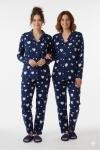 BEYAZ KALPLİ PİJAMA TAKIMI  Lacivert