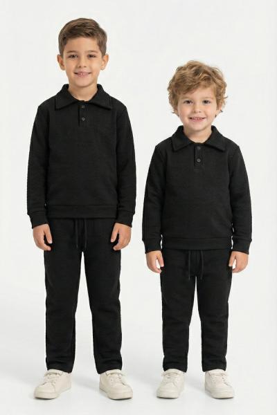 BAYRAMLIK İKİ DÜĞMELİ KAPİTONELİ ERKEK TAKIM Siyah