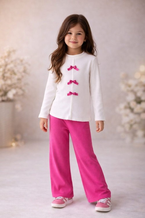 ÖNÜ MİNİK FİYONKLU ALT RENKLİ UYGUN  FİTİLLİ TAKIM Fuşya