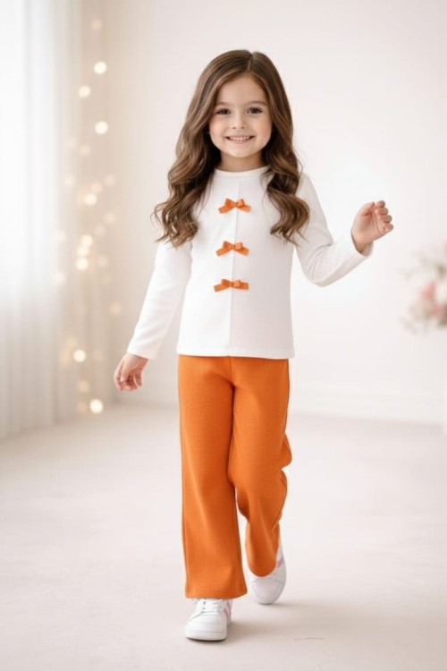 ÖNÜ MİNİK FİYONKLU ALT RENKLİ UYGUN  FİTİLLİ TAKIM Turuncu