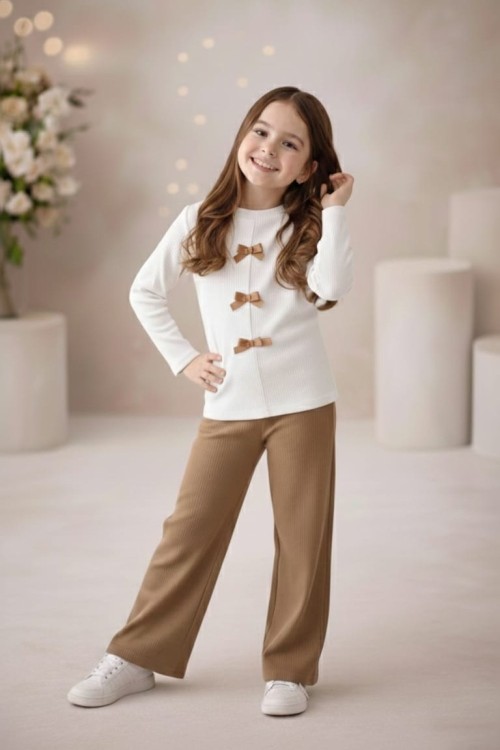 ÖNÜ MİNİK FİYONKLU ALT RENKLİ UYGUN  FİTİLLİ TAKIM Ekru