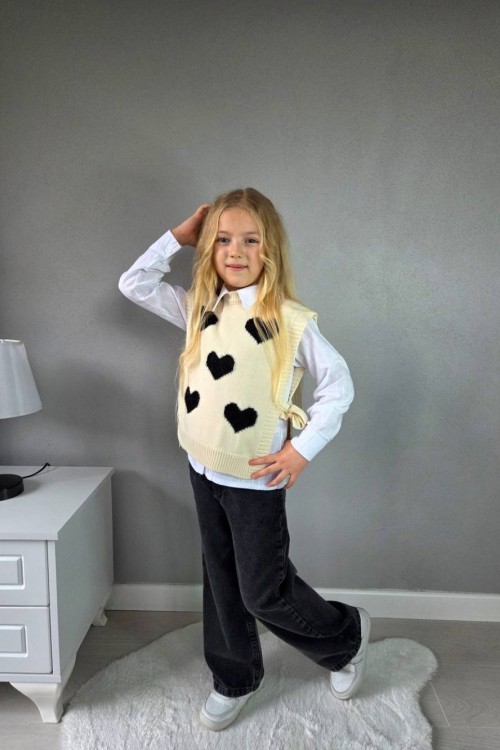 BAYRAMLIK  3 LÜ SÜVETERİ KALPLİ KOT TAKIM  Siyah