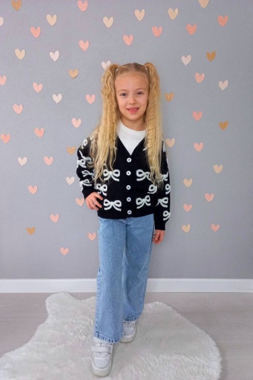 BAYRAMLIK CEKETİ FİYONKLU TRİKO KOT TAKIM Siyah