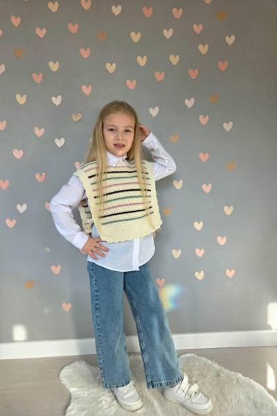 BAYRAMLIK 3 LÜ SÜVETERİ ÇİZGİLİ TRİKO KOT TAKIM Mavi