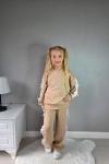 BAYRAMLIK İNCİLİ FİYONK KOLLARI VE PANTOLONU ŞERİTLİ İSPANYOL TAKIM Bej