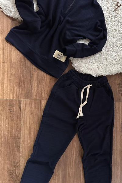 PREMİUM YARIM FERMUARLI DAİSY ETİKETLİ EŞOFMAN TAKIMI  Lacivert