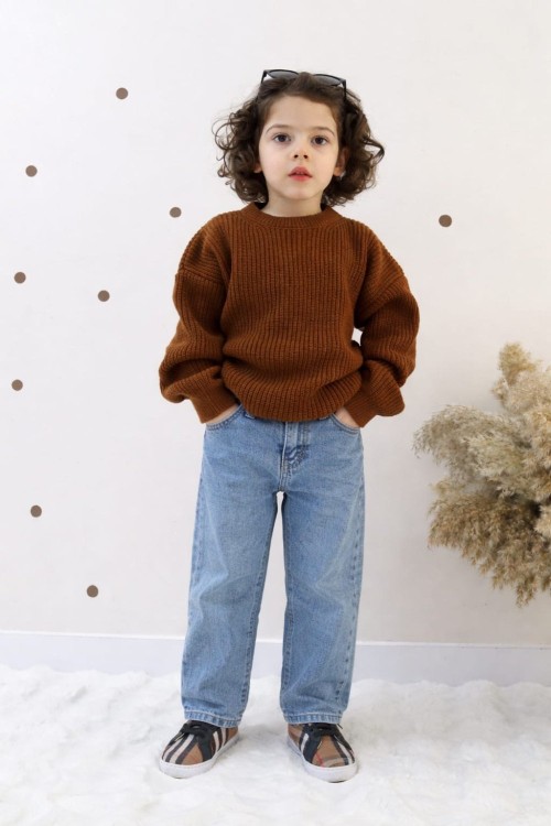 BAYRAMLIK TRİKO KAZAKLI ERKEK KOT TAKIM  Acı Kahve