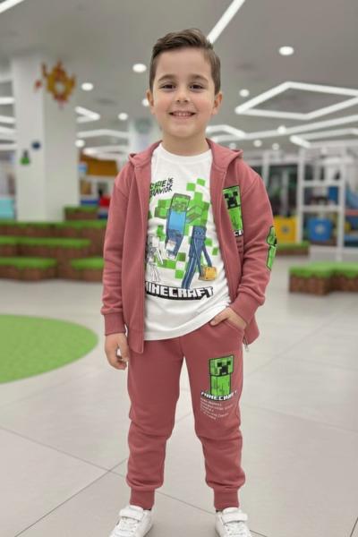 MİNECRAFT 3 LÜ ERKEK TARZ TAKIM Gül