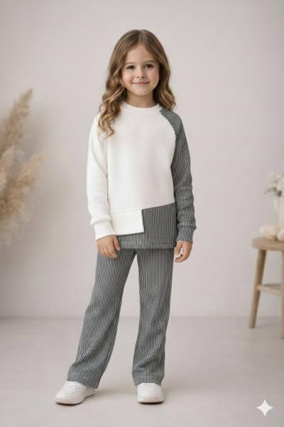 ÜST TEK KOLU ALT SU YOLU KUMAŞI TARZ UNİSEX TAKIM Siyah