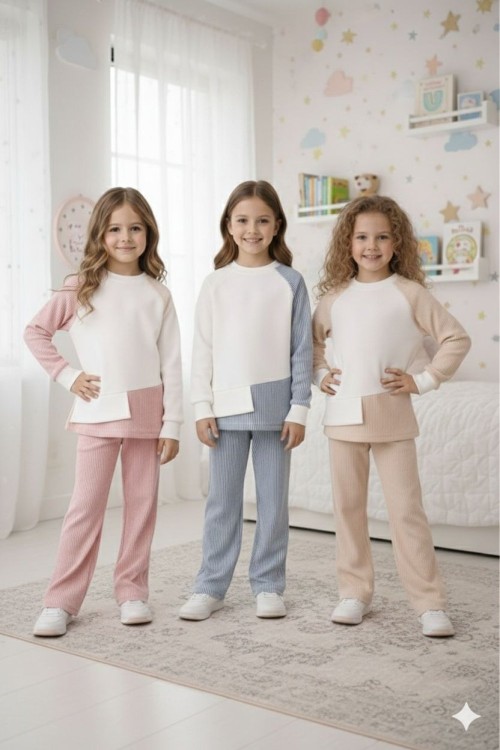 ÜST TEK KOLU ALT SU YOLU KUMAŞI TARZ UNİSEX TAKIM Gri