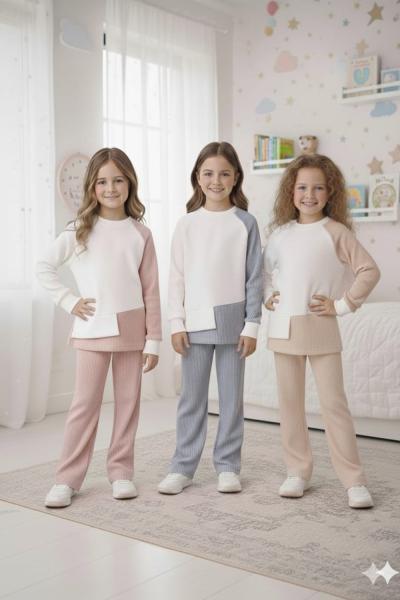 ÜST TEK KOLU ALT SU YOLU KUMAŞI TARZ UNİSEX TAKIM Kahverengi