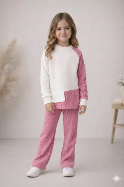 ÜST TEK KOLU ALT SU YOLU KUMAŞI TARZ UNİSEX TAKIM Fuşya