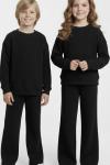 ÇOCUK FİTİLLİ KADİFE RAHAT TAKIM Siyah
