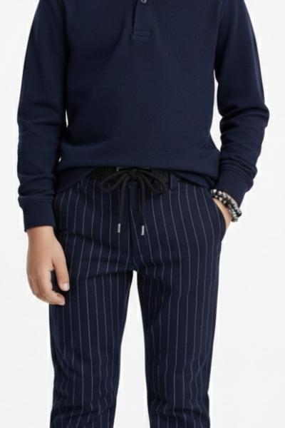 BAYRAMLIK İMAJ ALT ÇİZGİLİ TARZ ERKEK TAKIM Lacivert