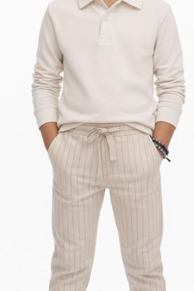 BAYRAMLIK İMAJ ALT ÇİZGİLİ TARZ ERKEK TAKIM Bej