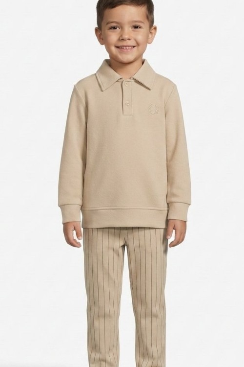 BAYRAMLIK İMAJ ALT ÇİZGİLİ TARZ ERKEK TAKIM Bej