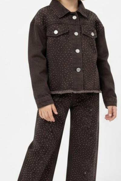 BAYRAMLIK HER YERİ TAŞLI KOT TAKIM  Kahverengi