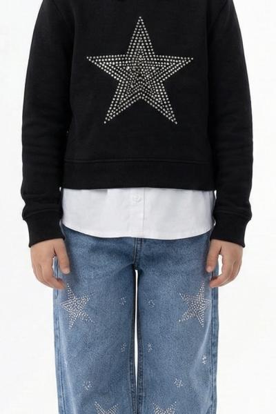 BAYRAMLIK ORTASI YILDIZLI KOT TAKIM  Siyah