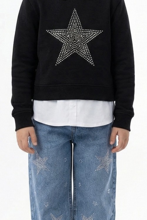 BAYRAMLIK ORTASI YILDIZLI KOT TAKIM  Siyah